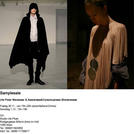 Flyer Sample Sale Ute Ploier und Awarness & Consciousness