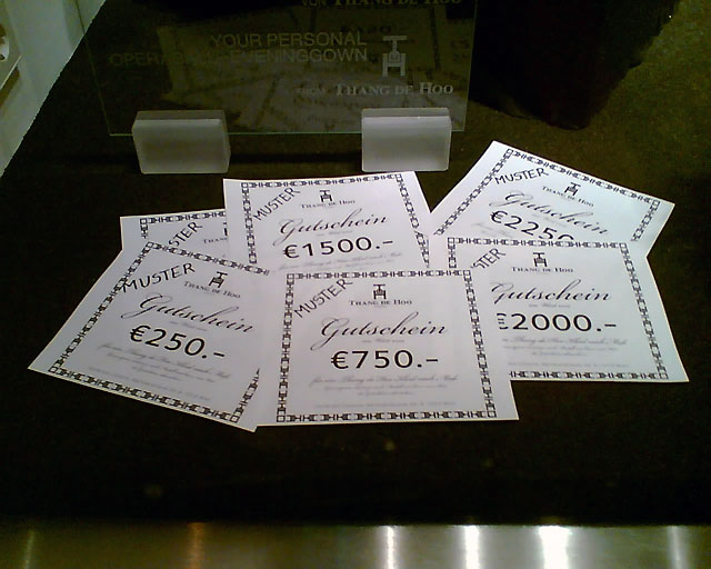 Schon sehr sparsam: âGutscheinmusterâ? als Schwarz/WeiÃ-Kopie