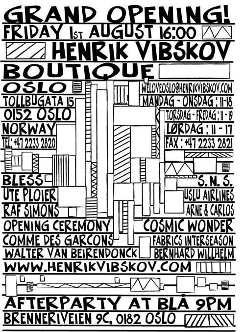 Henrik Vibskov Shop Operning Oslo