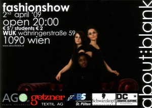 Einladung, Abschlußmodenschau der Modeschule Herbststraße, 2.4.2009