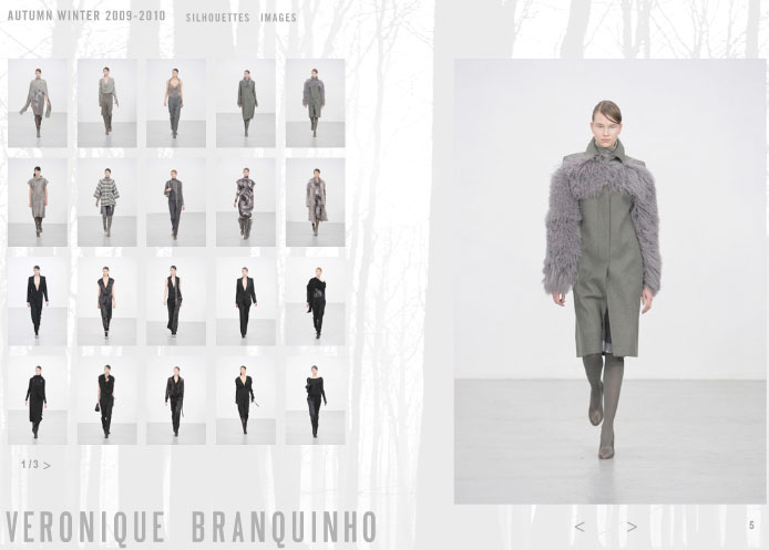 Veronique Branquinho Herbst/Winter 09/10, Website Screenshot Veronique Branquinho Herbst/Winter 09/10, Website Screenshot