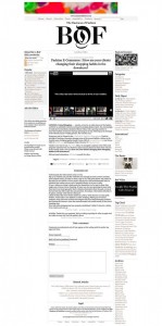 The Business of Fashion, Screenshot, nach dem Klick The Business of Fashion, Screenshot, nach dem Klick