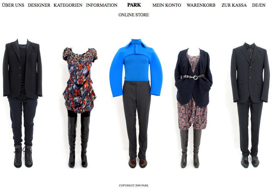 Park Onlineshop, Screenshot Park Onlineshop, Screenshot