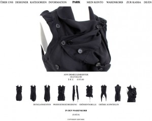 Giletkleid, Ann Demeulemeester, Park Onlineshop, Screenshot