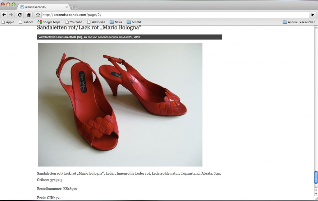 Gebrauchtes aus der Schweiz: Secondseconds