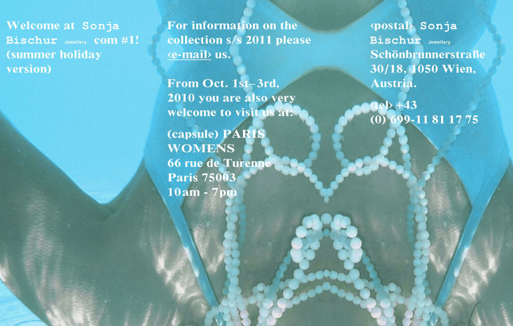 Sonja Bischur Spring/Summer 2011, Website Screenshot