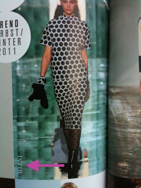 Marc Jacobs, FW 2011, fälschlicherweise als Marni tituliert (Flair Magazin, Juli/August 2011)