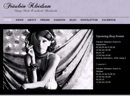 Fräulein Kleidsam, Screenshot Website